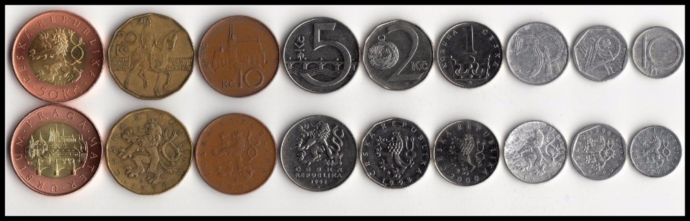 9pcs ü ȭ       EU 100 % ¥   /Set 9pcs Czech Republic Coins Edition EU 100% real and Original European Coin for Collection